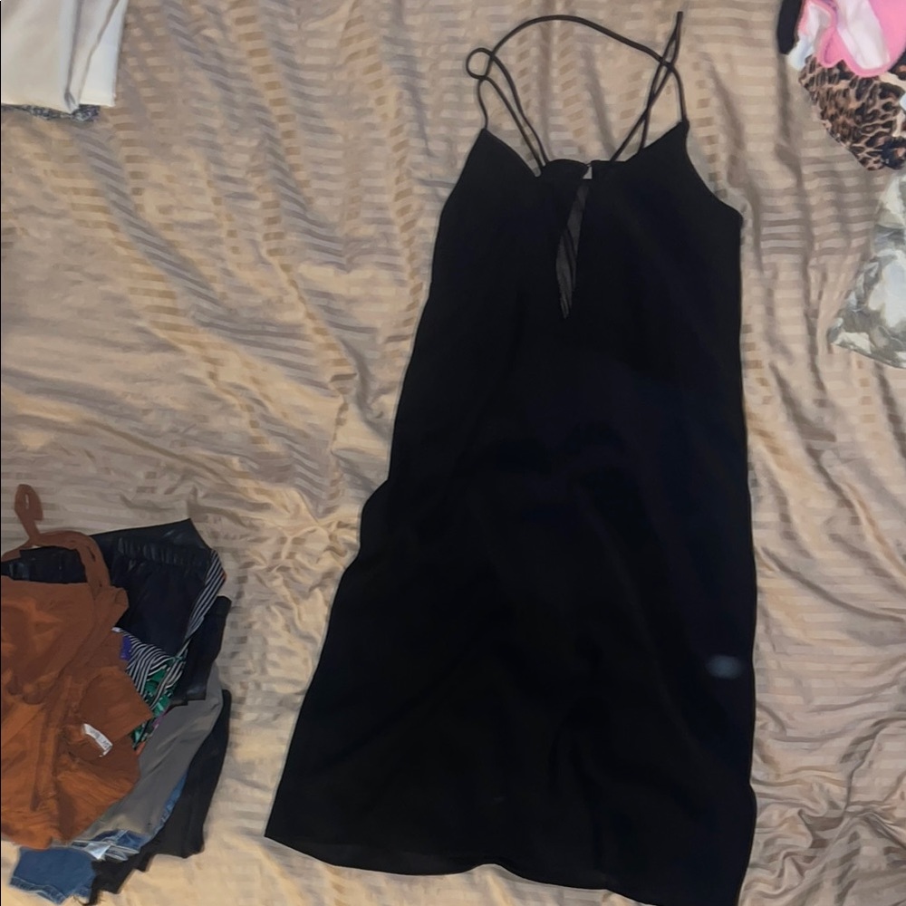 Elegant Black Spaghetti Strap Dress